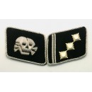 Waffen SS Skull 1st Lieutenant (SS-Oberstrumfuhrer) Collar Tabs