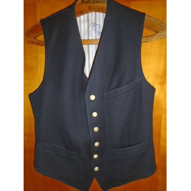 black gabardine vest and dark blue gabardine vest
