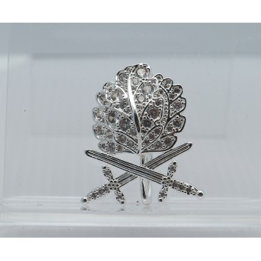 Oak Leaves with  Swords and Diamonds in Silver