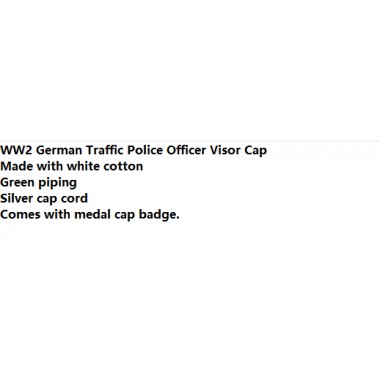 WW2 German Traffic Police Officer Visor Cap