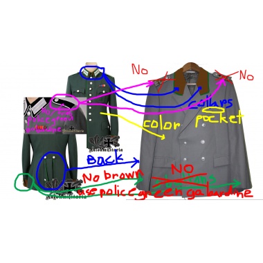 Custom police green  gabardine tunic