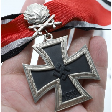 3-piece Knight's Cross with Oak Leaf and Swords (Nickel Silver)
