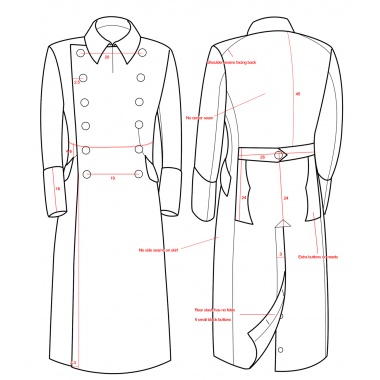 Plain KM officers overcoat with NCOs shoulder strap and 10 silver pips